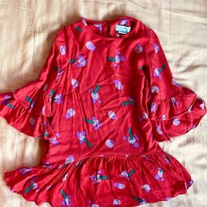 Stella McCartney Kids Red Dress with Purple Accents